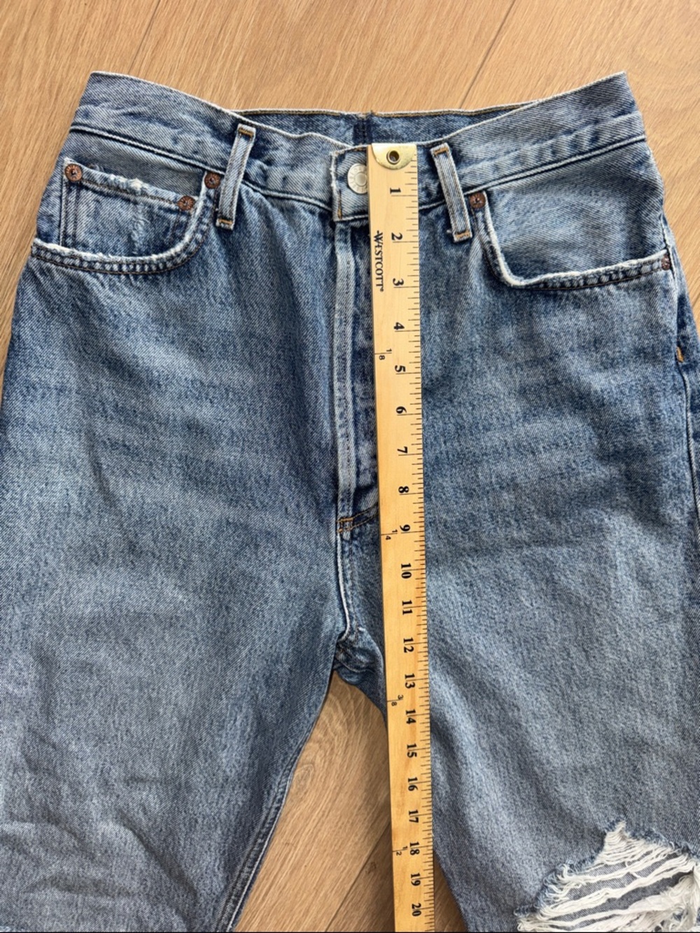 Agolde 90s Pinch Waist High Rise Straight Distressed Jeans Size 25 (estimated) - Picture 15 of 16